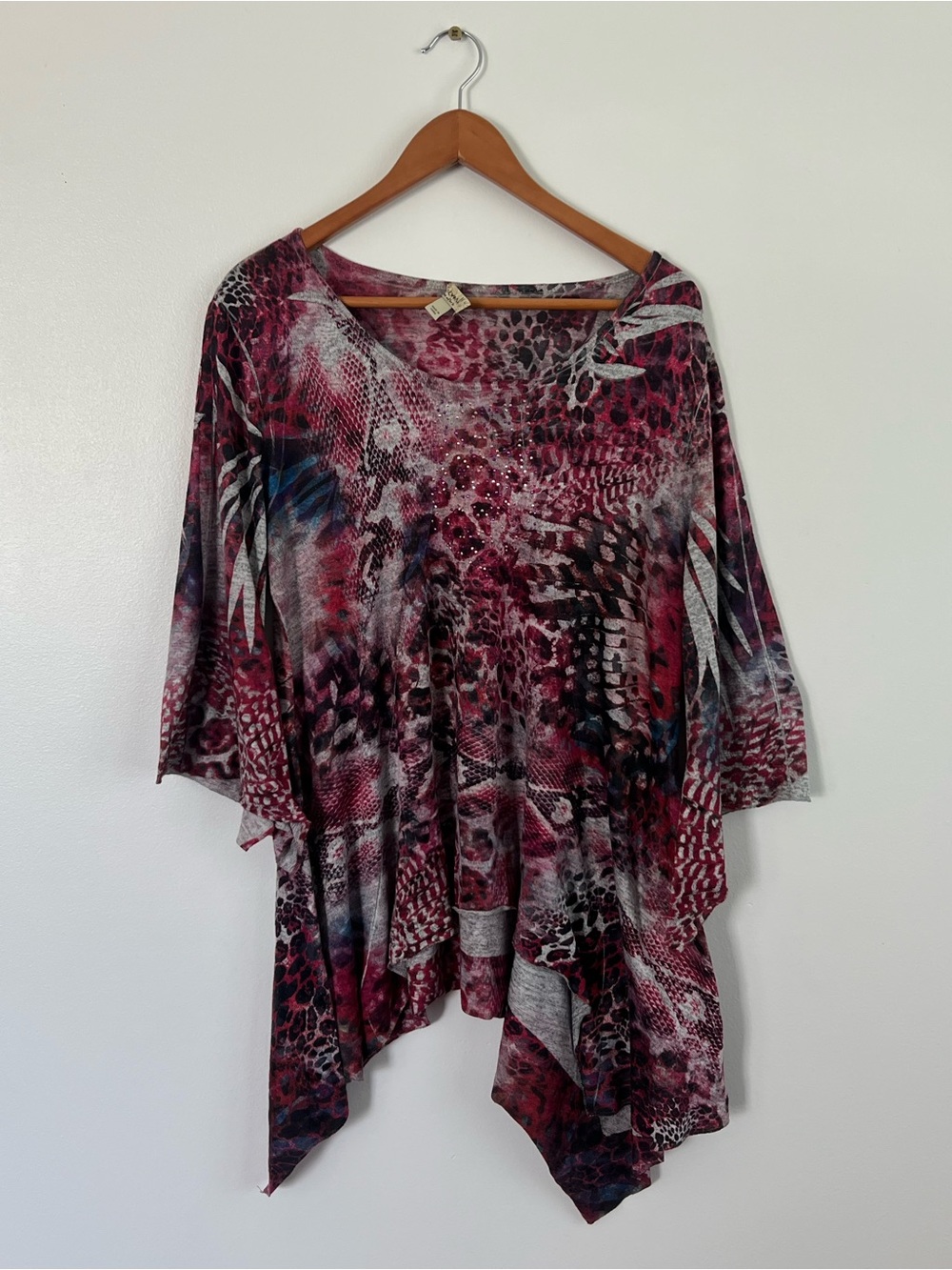 One World Mixed Print Tunic Top